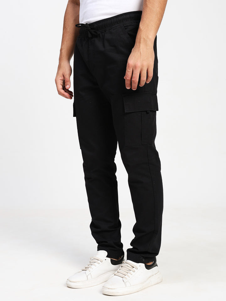Men Utility Cargos- Black