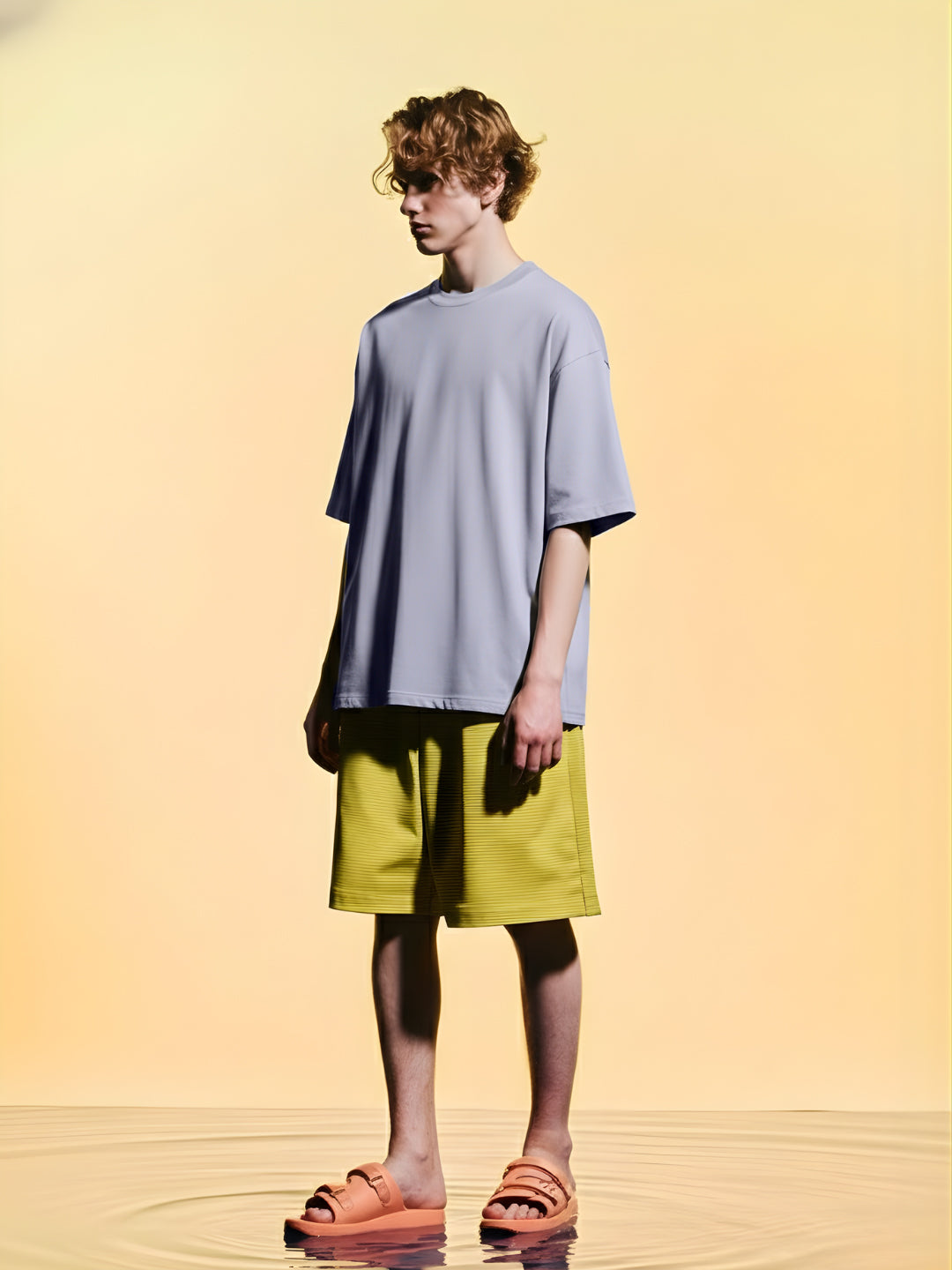 Solid Men Oversized T-Shirt - Ash Grey