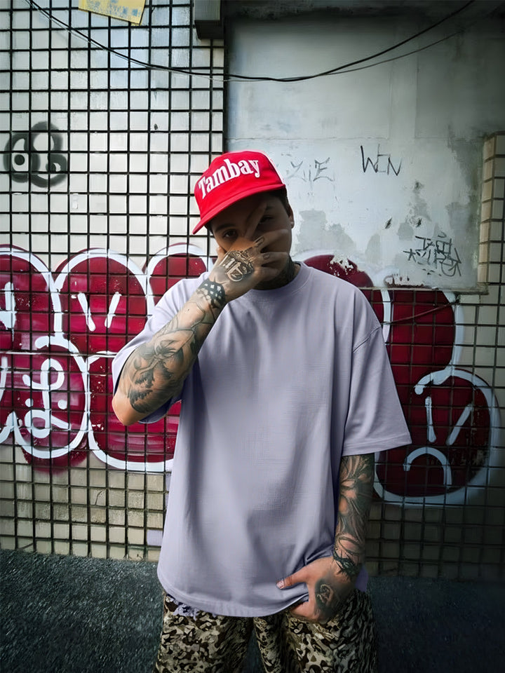 Solid Men Oversized T-Shirt - Ash Grey