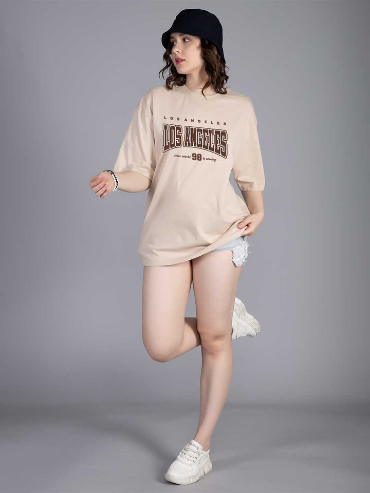 NEW WORLD Women Graphic Oversized Printed T-Shirt