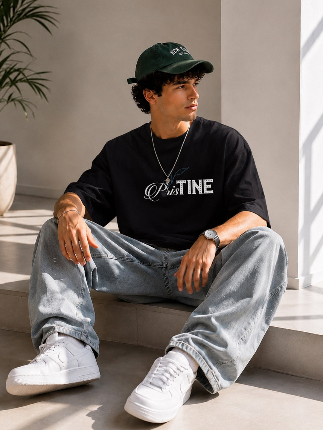 PRISTINE Men Printed Oversized T-Shirt