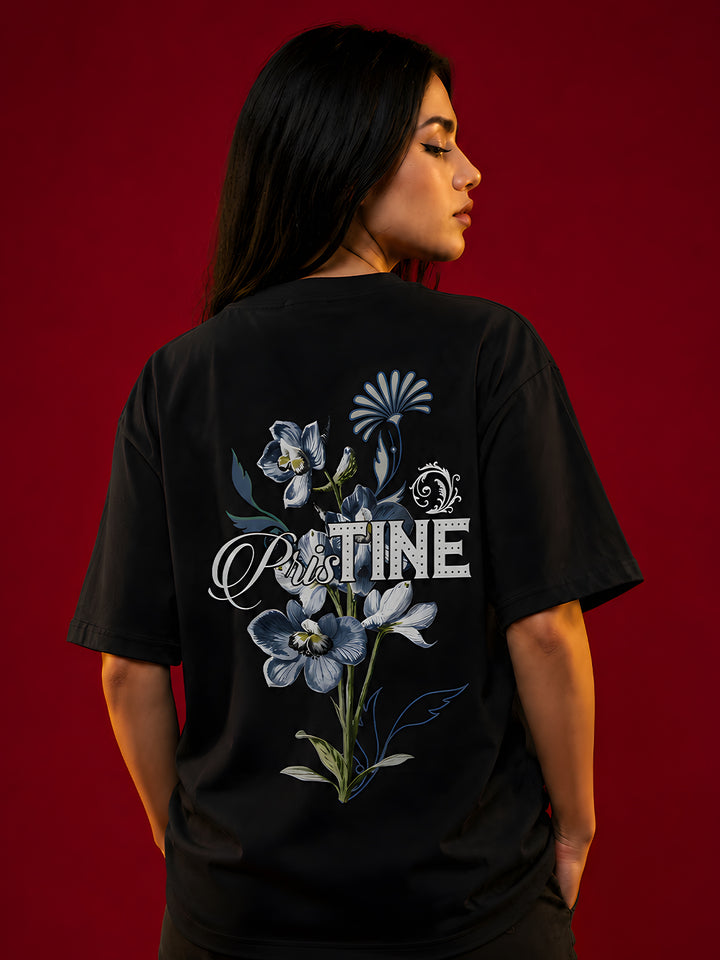 PRISTINE Women Graphic Oversized Printed T-Shirt
