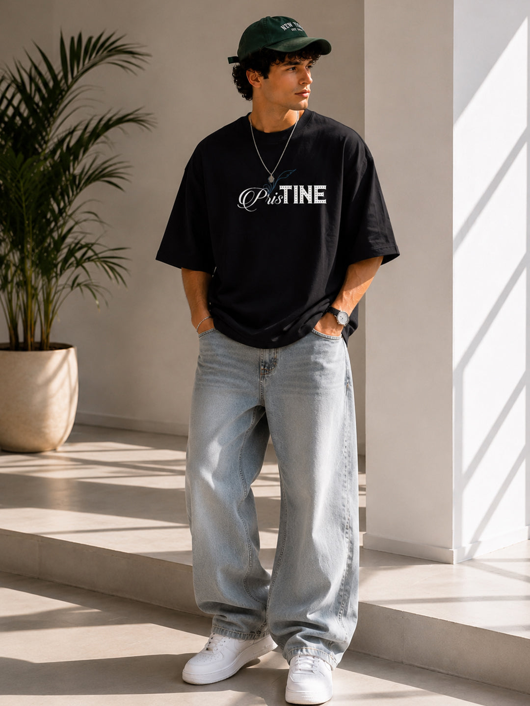 PRISTINE Men Printed Oversized T-Shirt