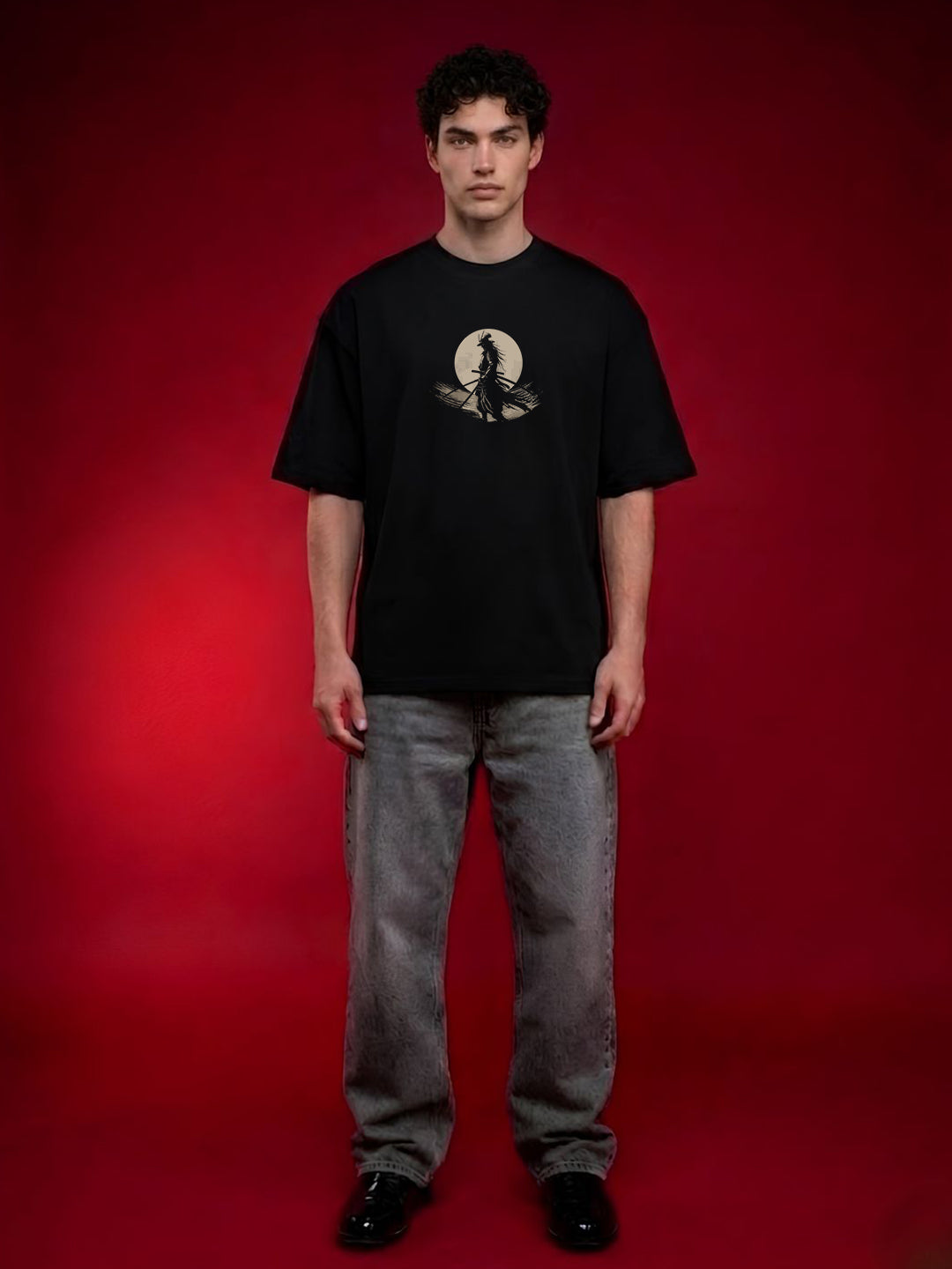 SHADOW OF RESOLVE Men Printed Oversized T-Shirt