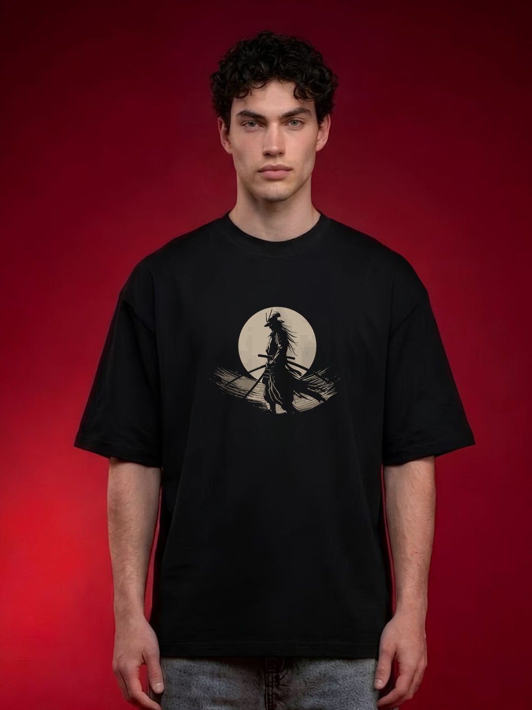 SHADOW OF RESOLVE Men Printed Oversized T-Shirt