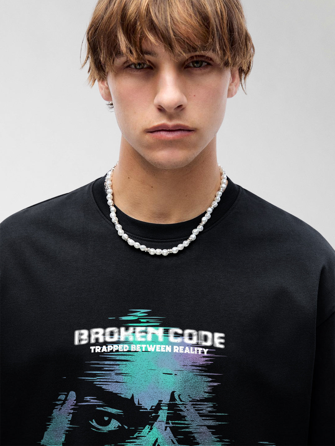 BROKEN CODE Men Printed Oversized T-Shirt