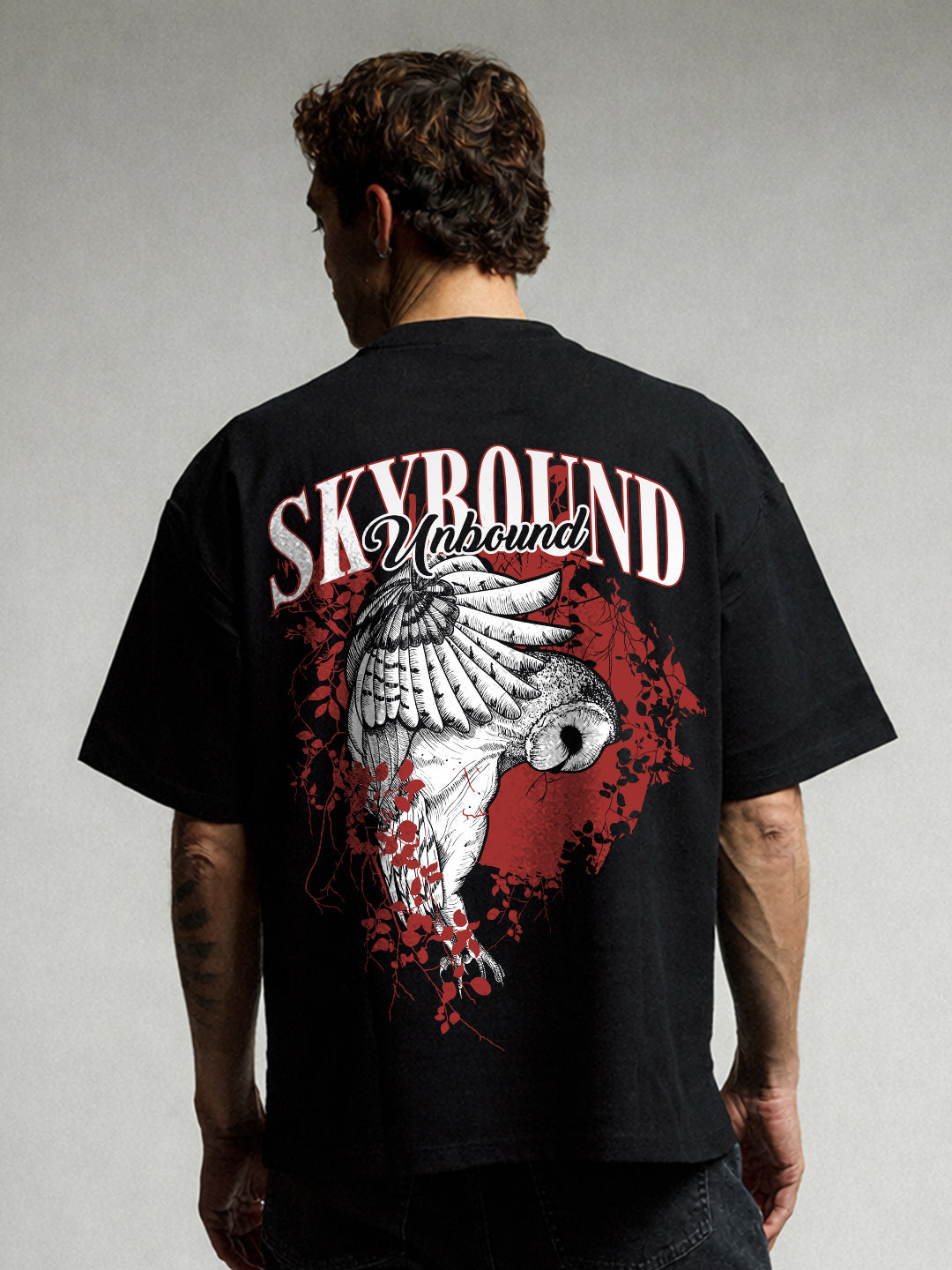 SKYBOUND Men Printed Oversized T-Shirt