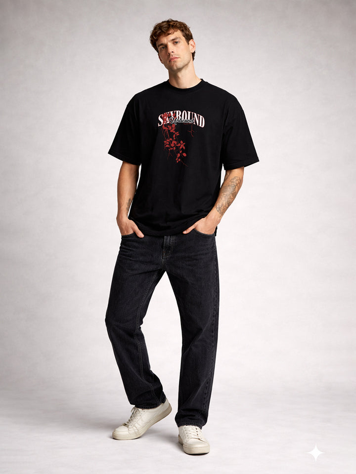 SKYBOUND Men Printed Oversized T-Shirt