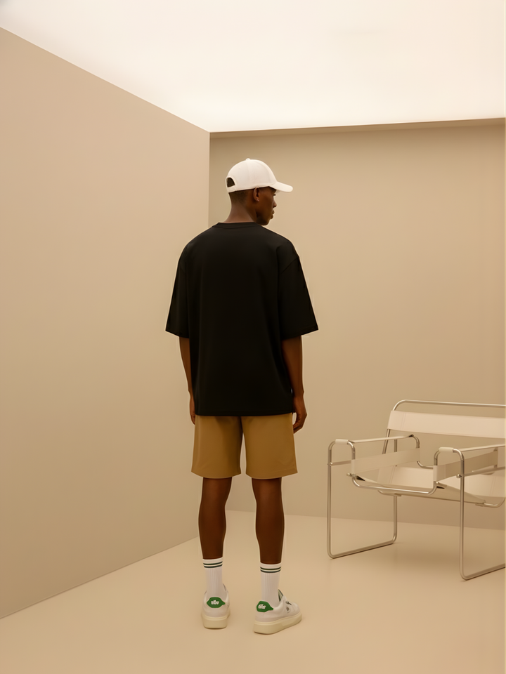 Solid Men Oversized T-Shirt - Black