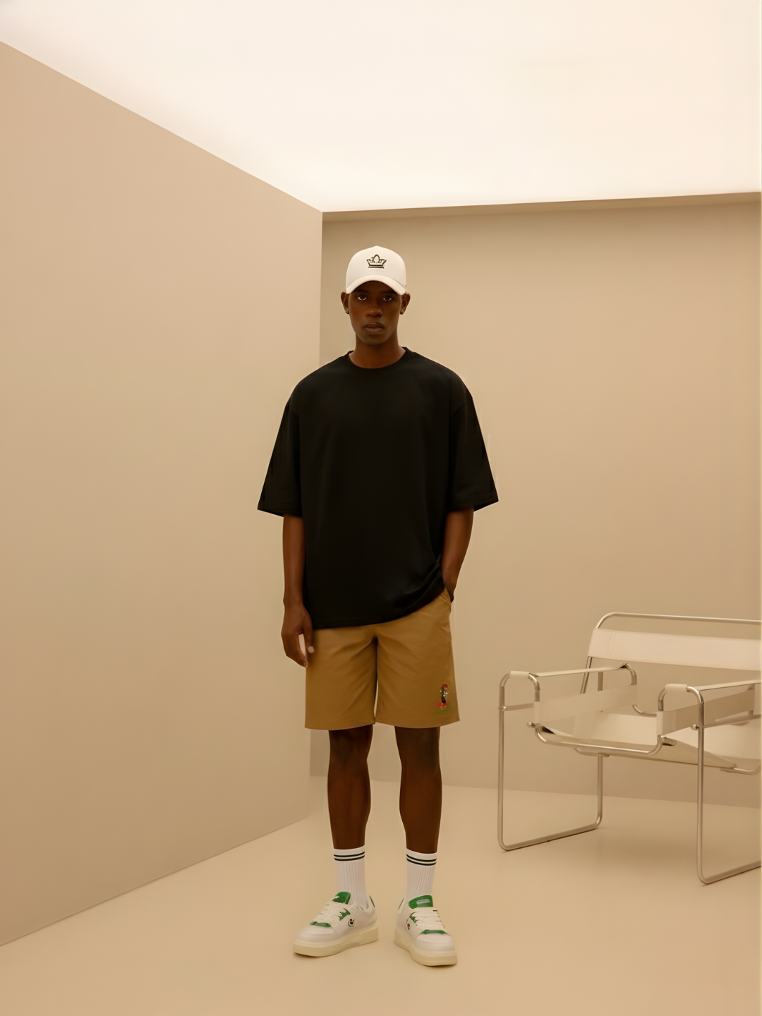 Solid Men Oversized T-Shirt - Black