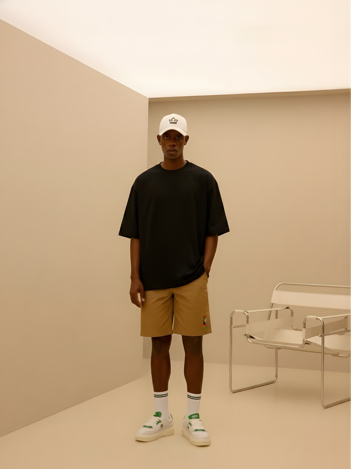 Solid Men Oversized T-Shirt - Black