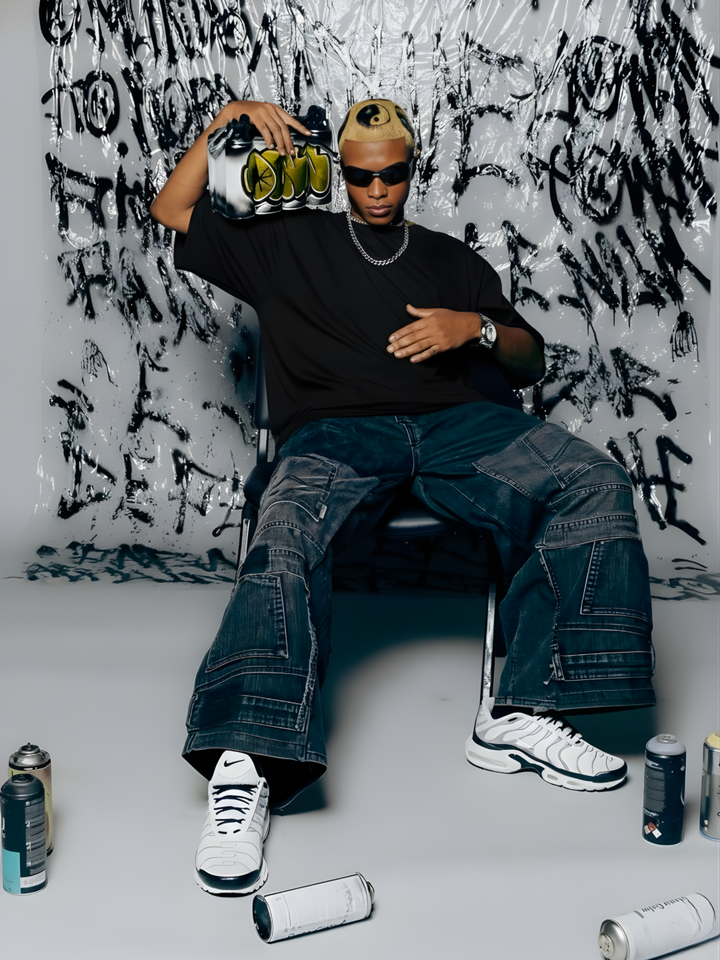 Solid Men Oversized T-Shirt - Black