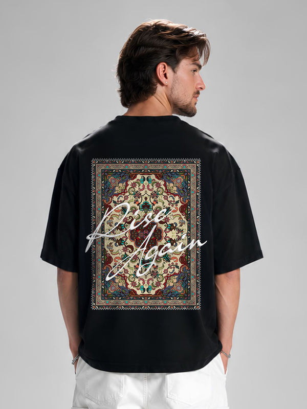 Rise Again Men Oversized Printed T-Shirt