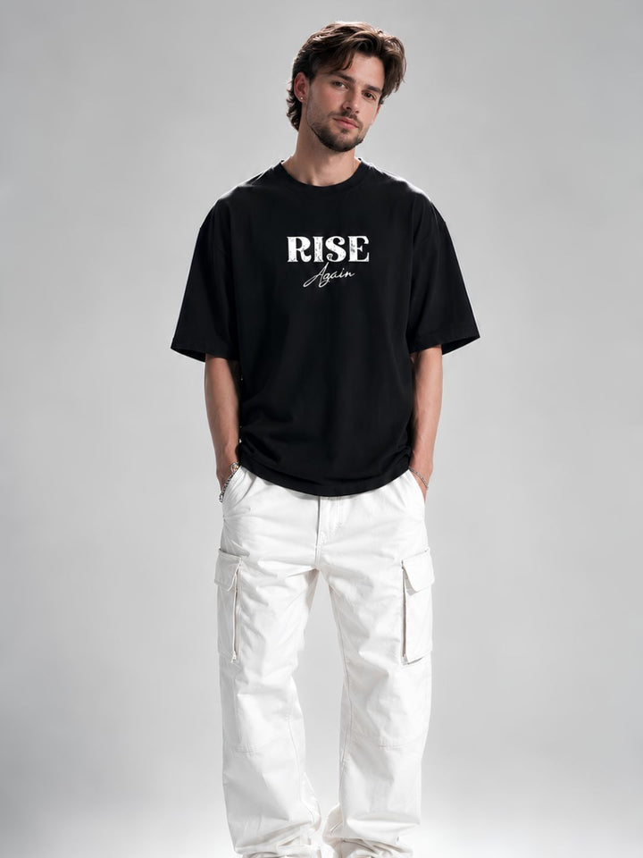 Rise Again Men Oversized Printed T-Shirt