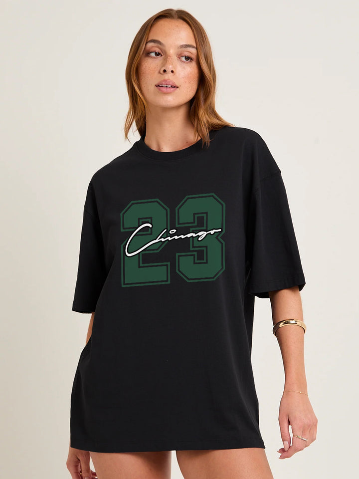 MIDNIGHT 23 Women Graphic Oversized Printed T-Shirt