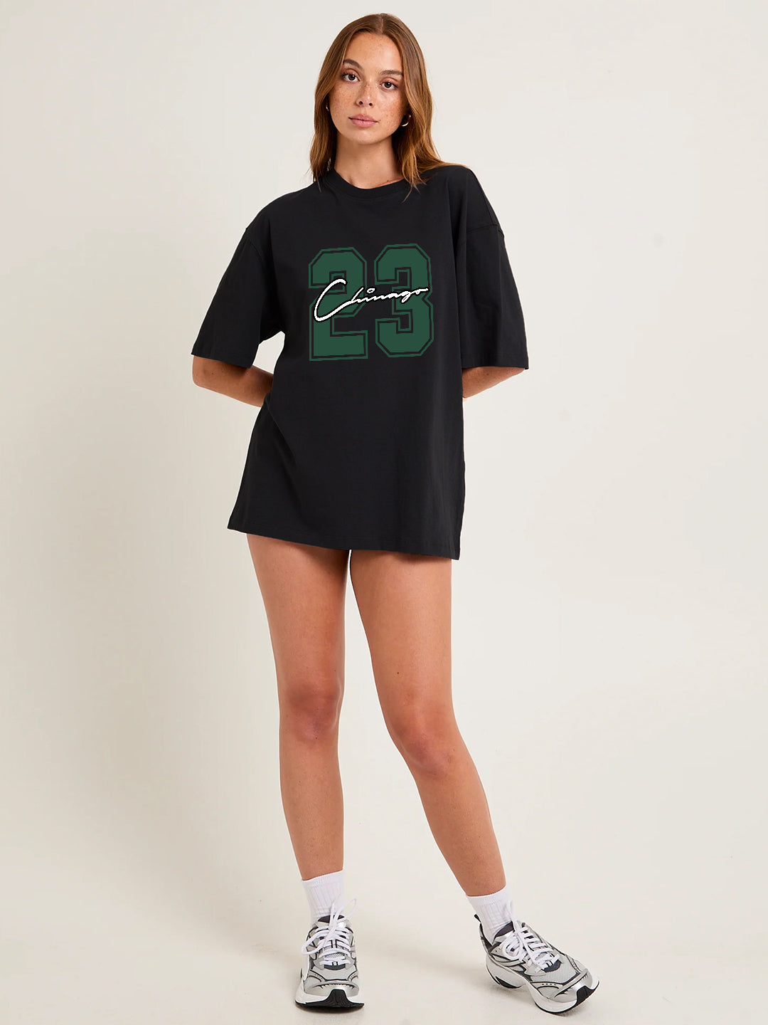 MIDNIGHT 23 Women Graphic Oversized Printed T-Shirt