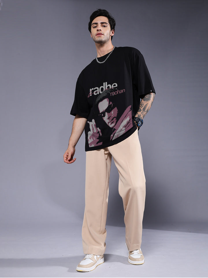 RADHE MOHAN Men Printed Oversized T-Shirt