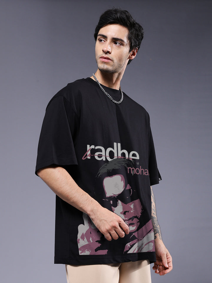 RADHE MOHAN Men Printed Oversized T-Shirt