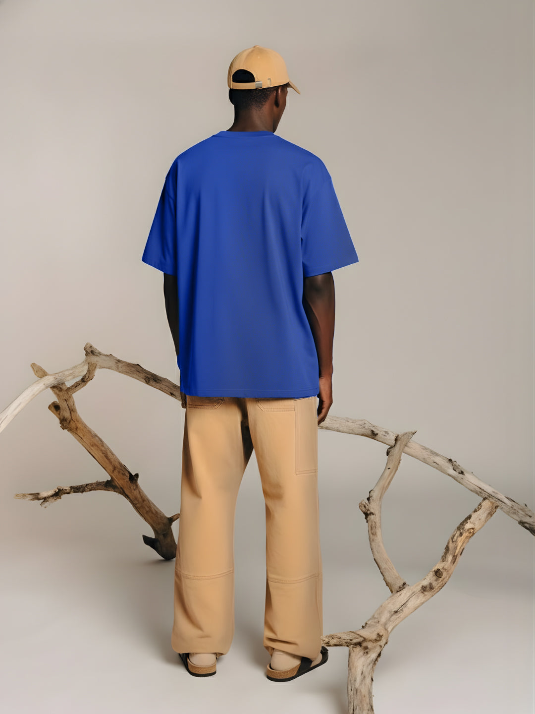 Solid Men Oversized T-Shirt - Blue