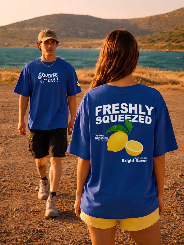 Squeezed  Lemon  Women Printed Oversized T-Shirt