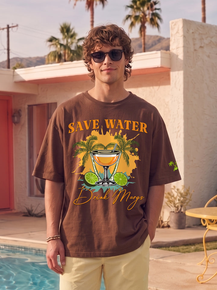 Margarita Escape Men Printed Oversized T-Shirt