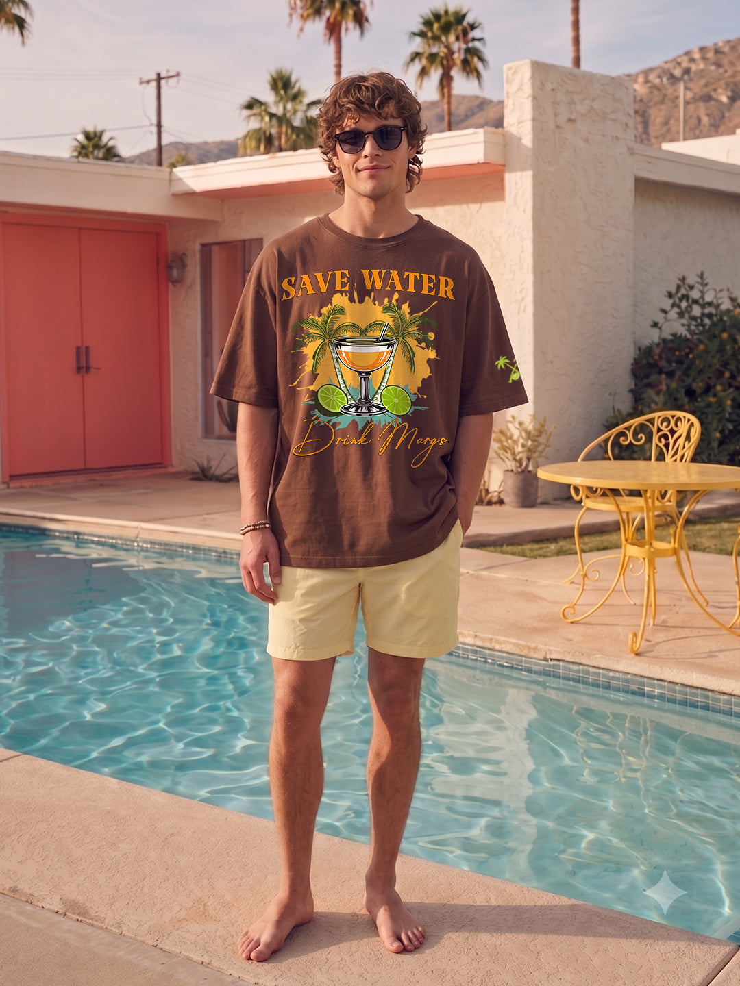Margarita Escape Men Printed Oversized T-Shirt