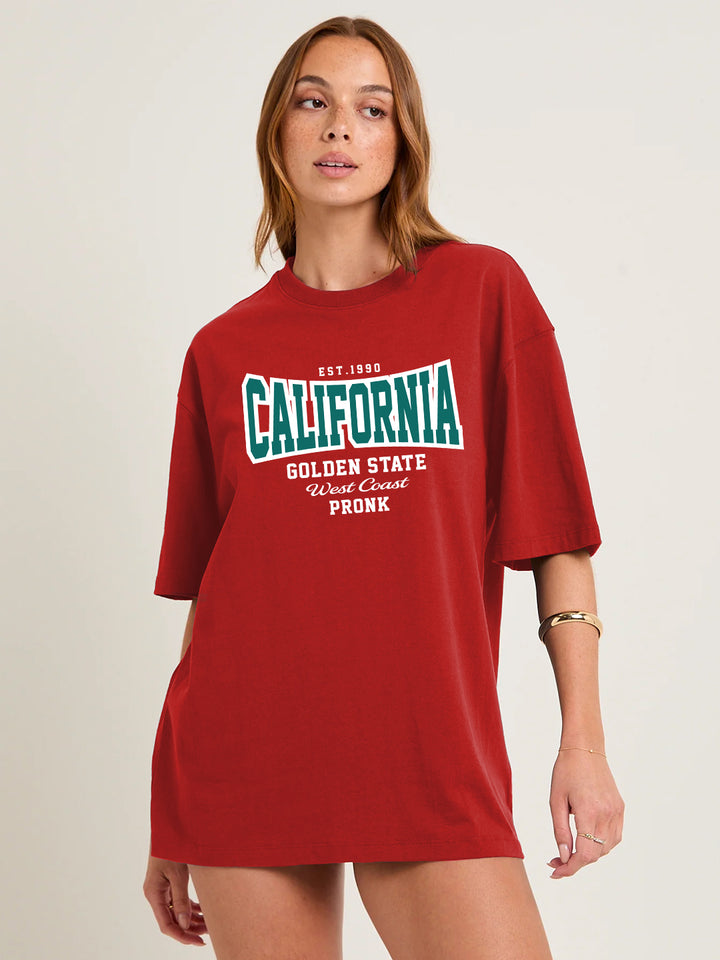GOLDEN STATE Women Graphic Oversized Printed T-Shirt