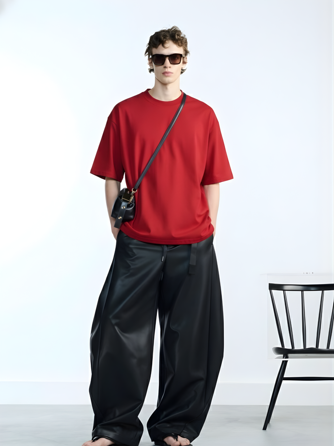 Solid Men Oversized T-Shirt - Candy Red