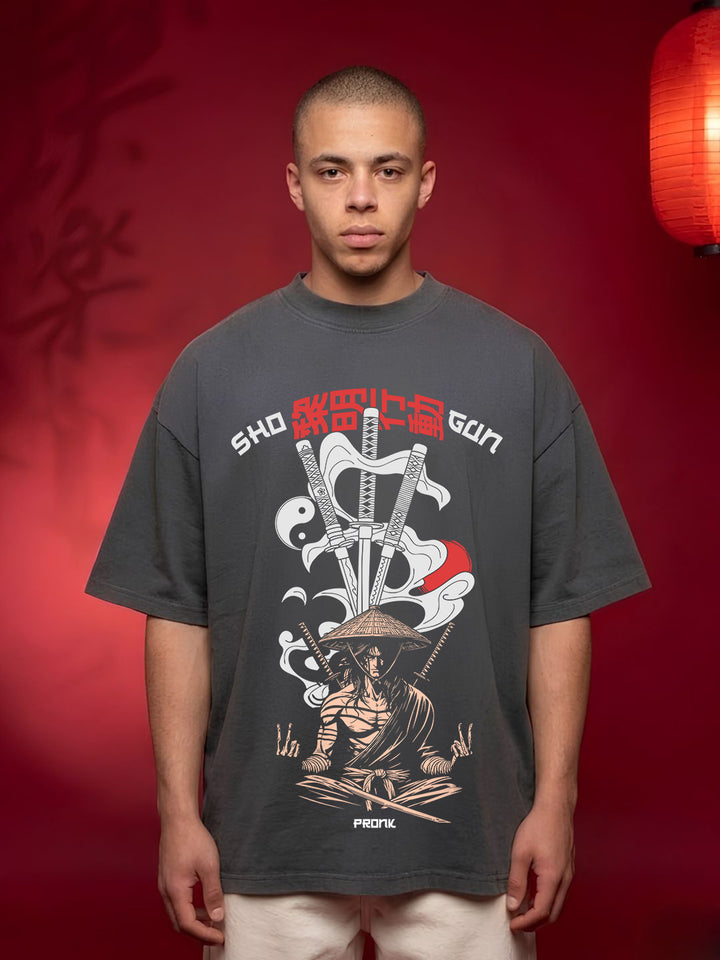 SAMURAI ASCENT Men Printed Oversized T-Shirt