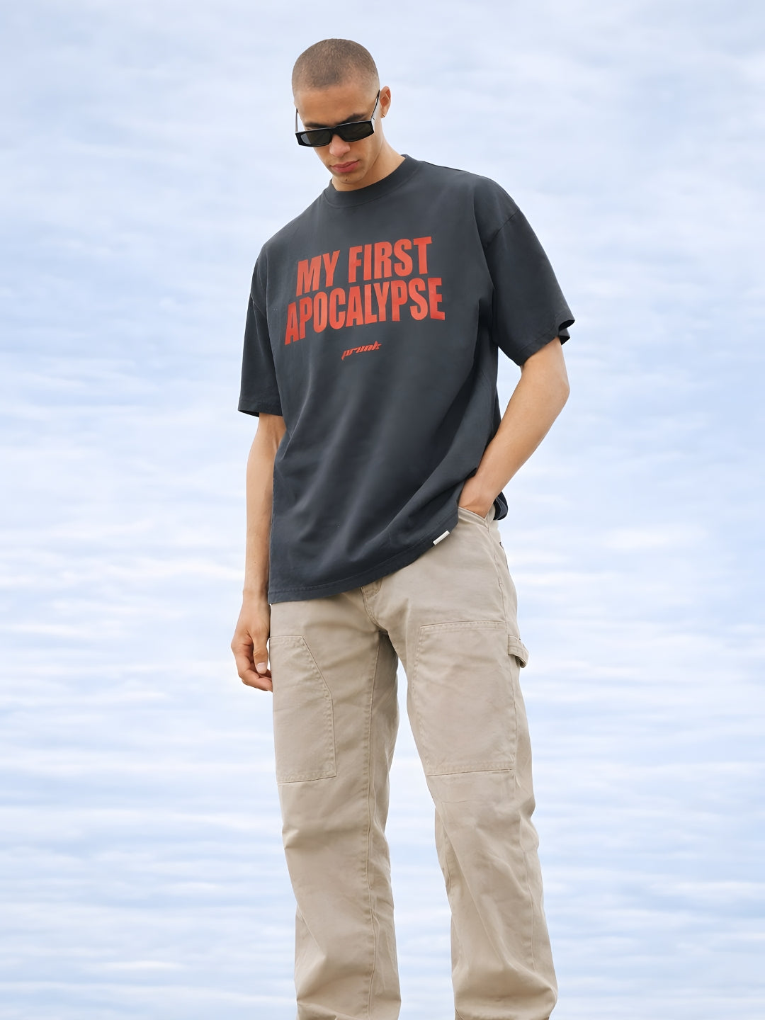 MY FIRST APOCALYPSE Men Printed Oversized T-Shirt