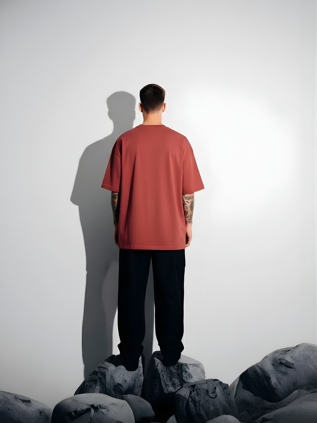 Solid Men Oversized T-Shirt - Mauve Taupe