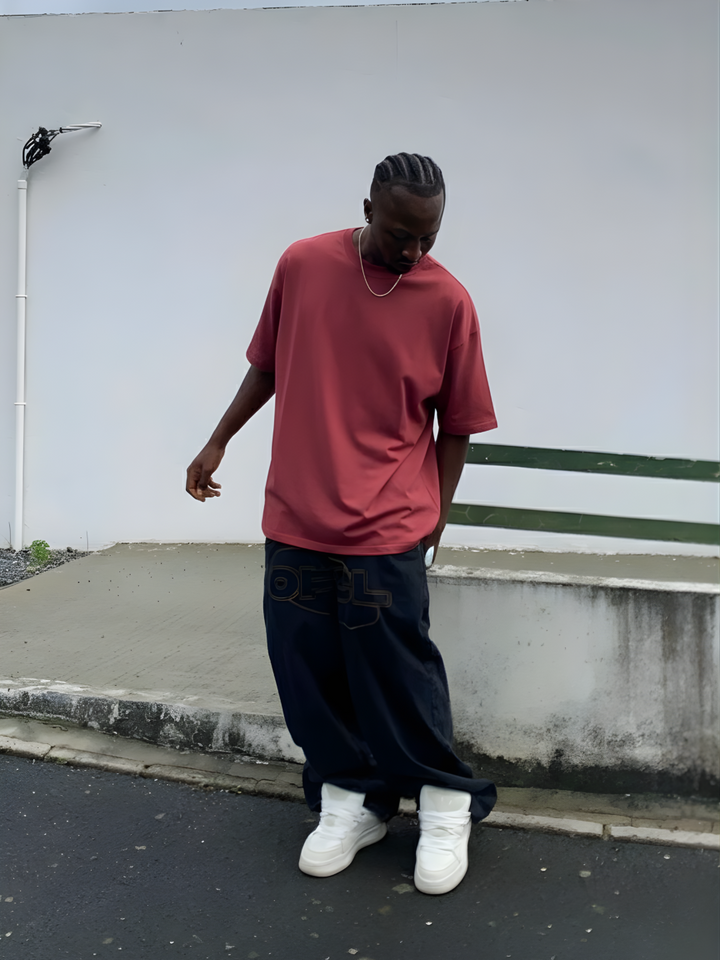 Solid Men Oversized T-Shirt - Mauve Taupe