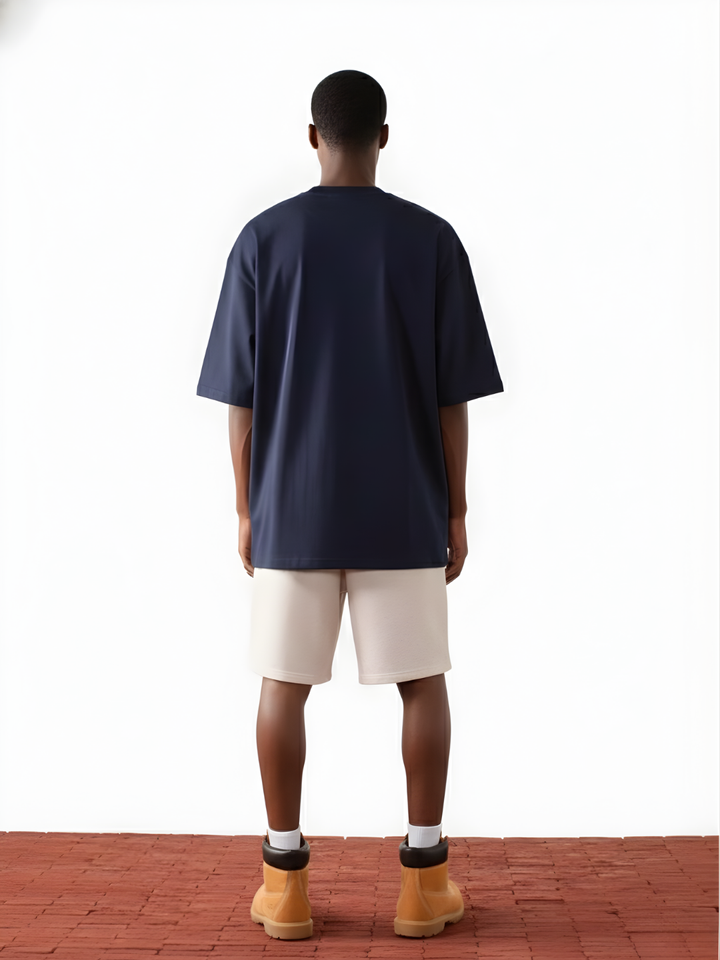 Solid Men Oversized T-Shirt - Classic Navy