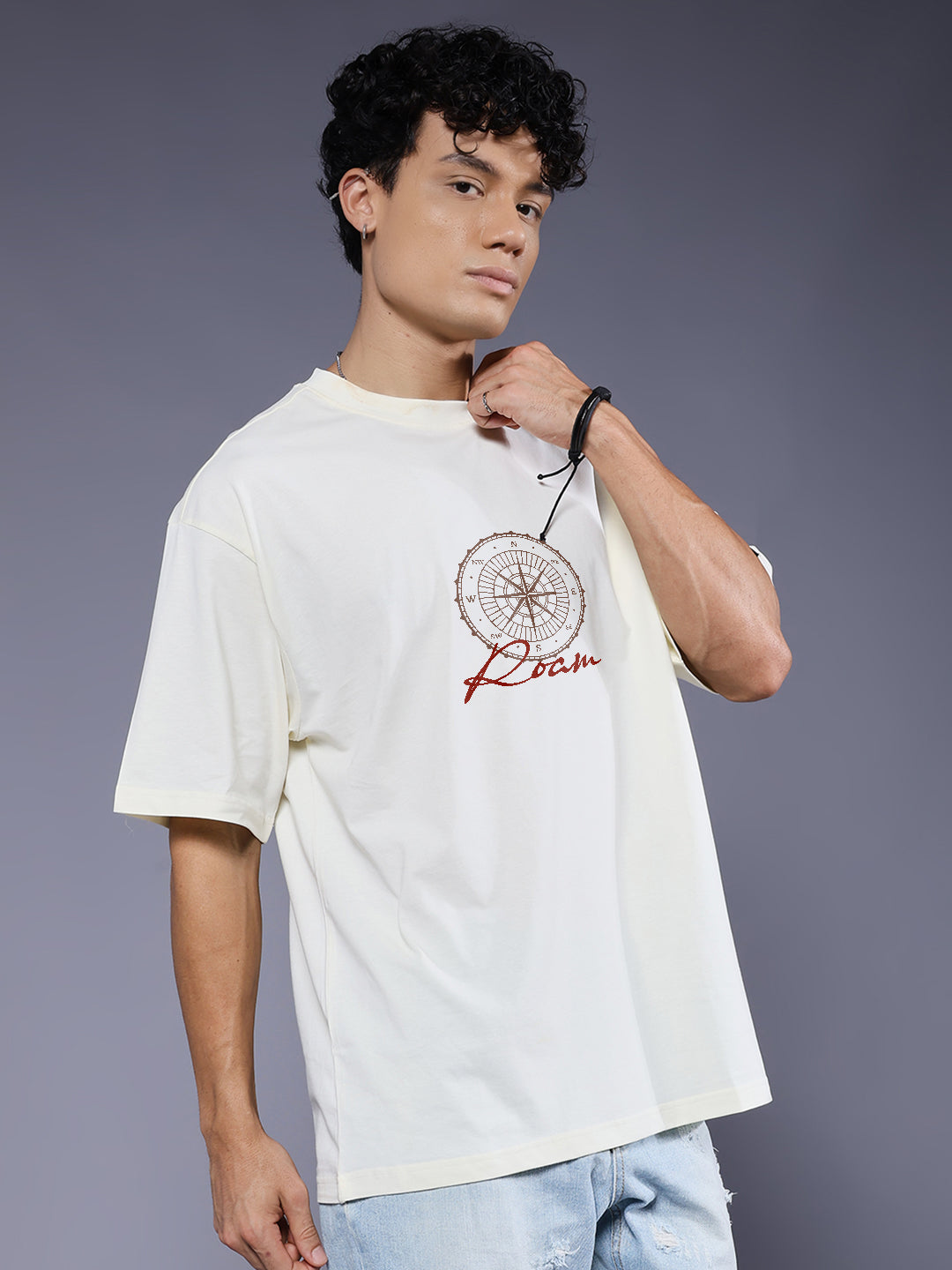 OFFTRACK Men Printed Oversized T-Shirt