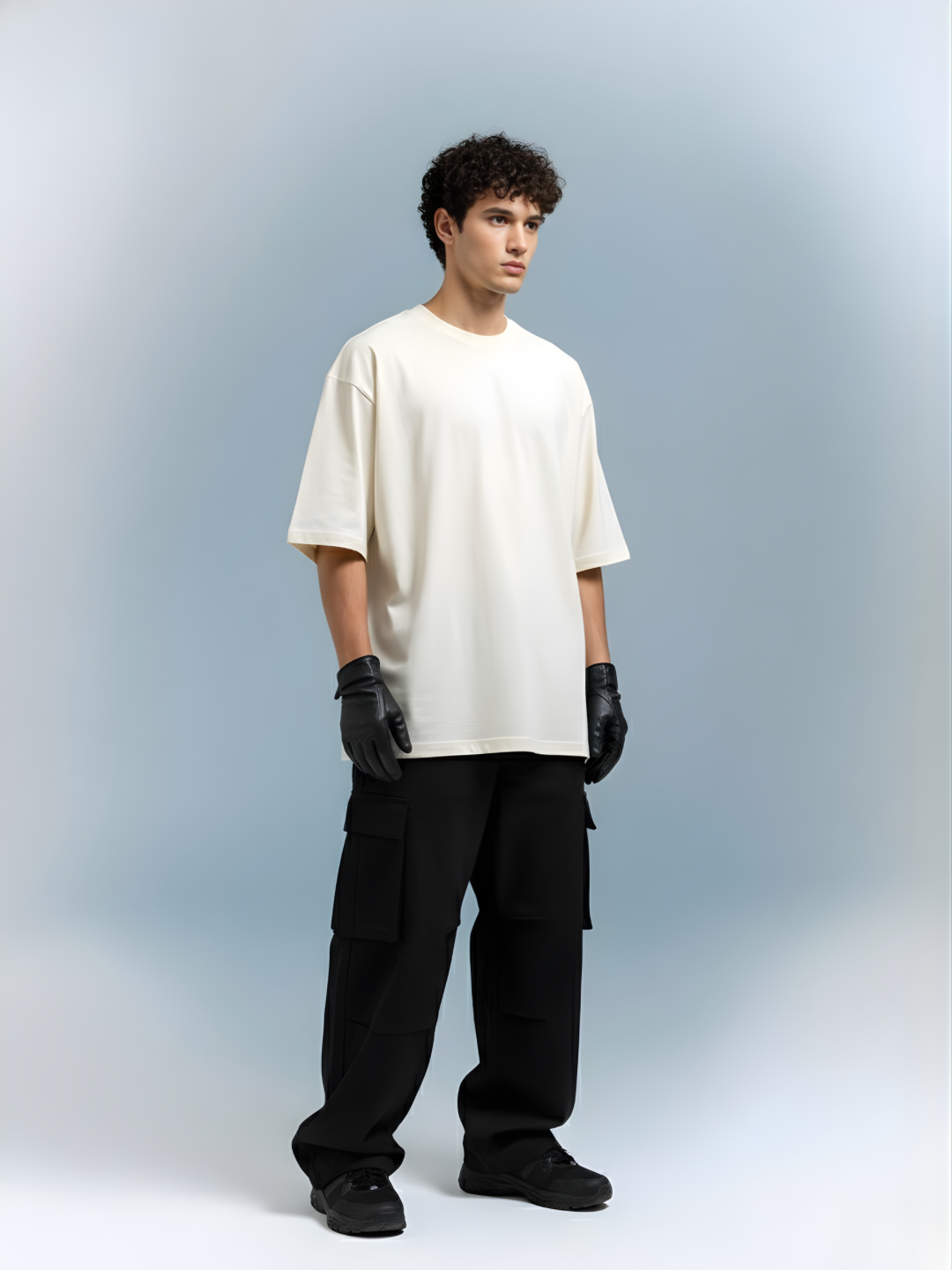 Solid Men Oversized T-Shirt - Off White