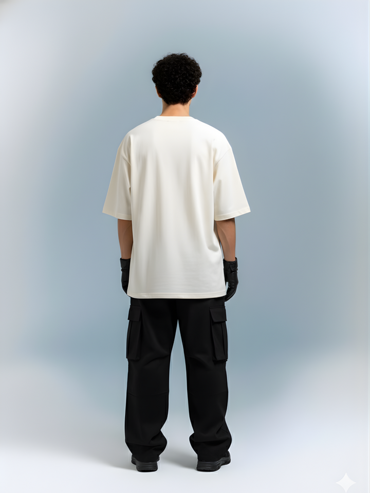 Solid Men Oversized T-Shirt - Off White