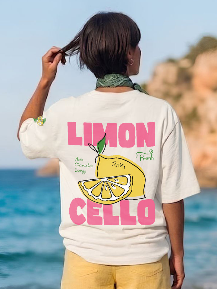 Limon Cello Women Printed Oversized T-Shirt