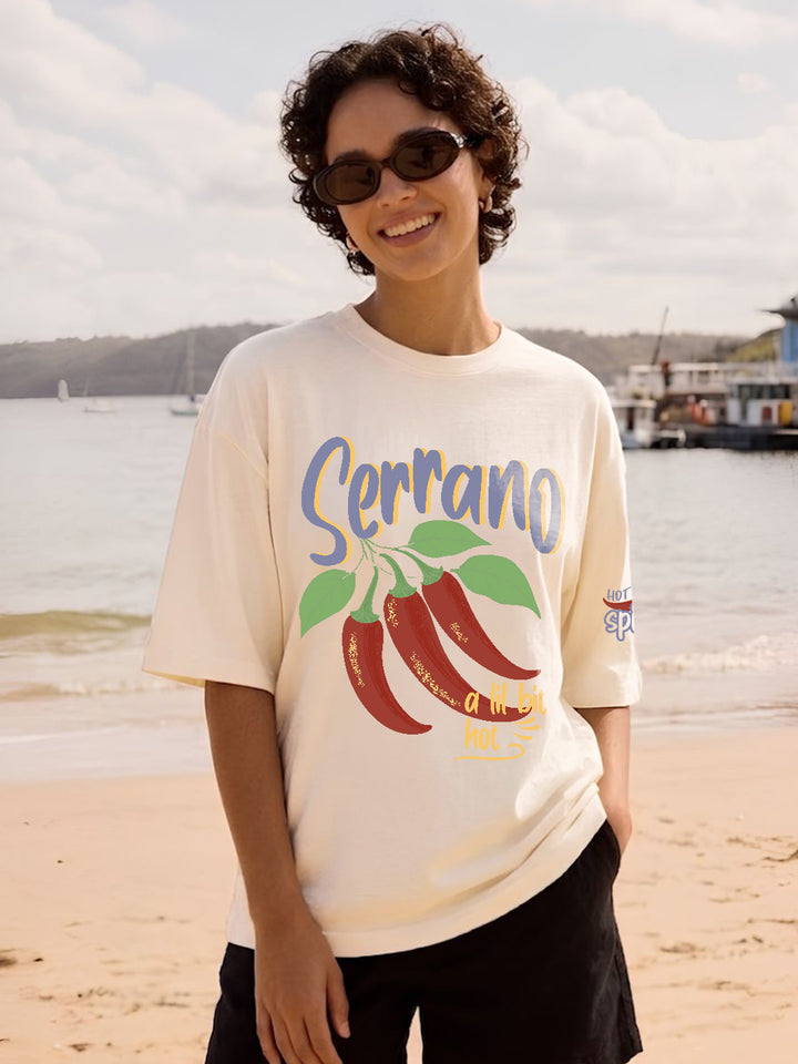 Serrano Chilly Women Printed Oversized T-Shirt