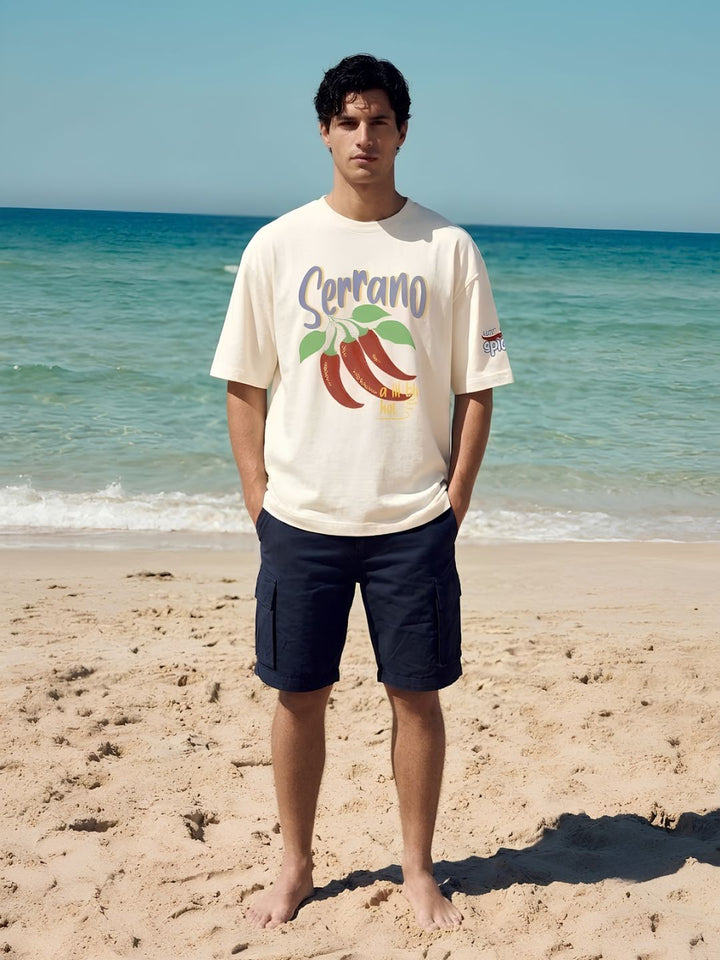Serrano Chilly Men Printed Oversized T-Shirt