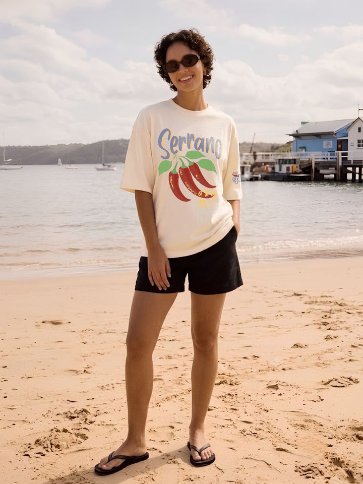Serrano Chilly Women Printed Oversized T-Shirt