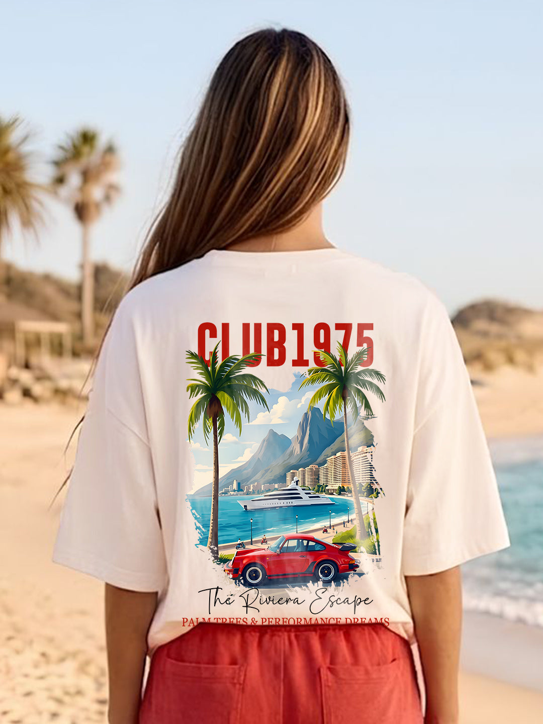 Club 1975 Women Printed Oversized T-Shirt