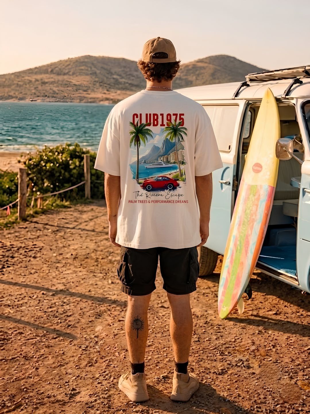 Club 1975 Men Printed Oversized T-Shirt