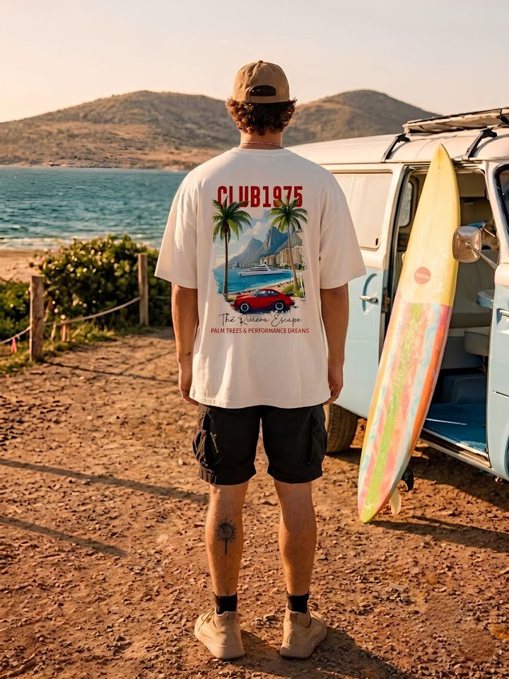Club 1975 Men Printed Oversized T-Shirt