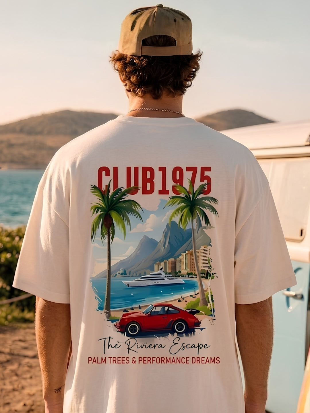 Club 1975 Men Printed Oversized T-Shirt