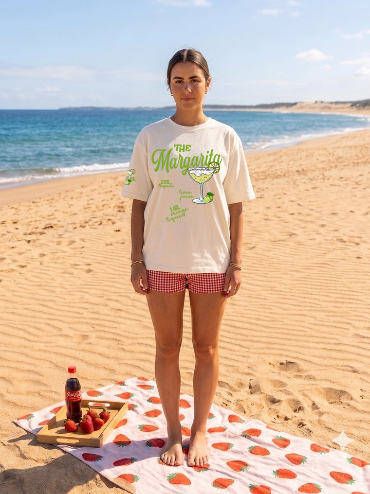 The Margarita Women Printed Oversized T-Shirt