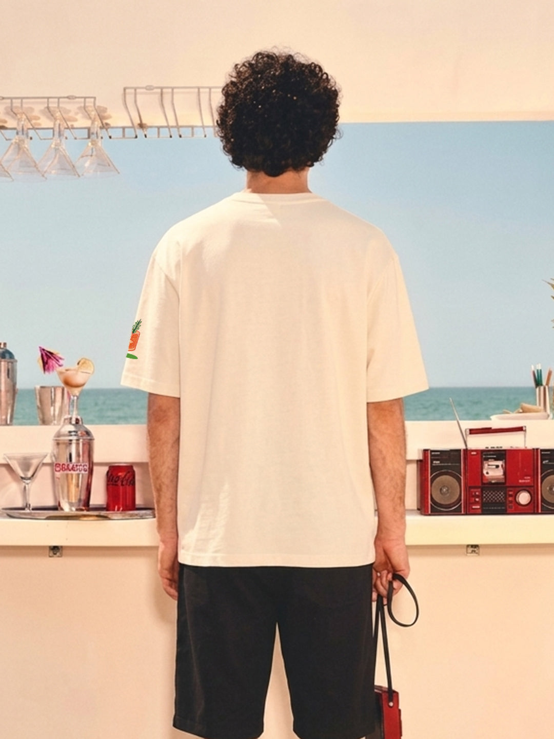Drinks & Good Vibes Men Printed Oversized T-Shirt