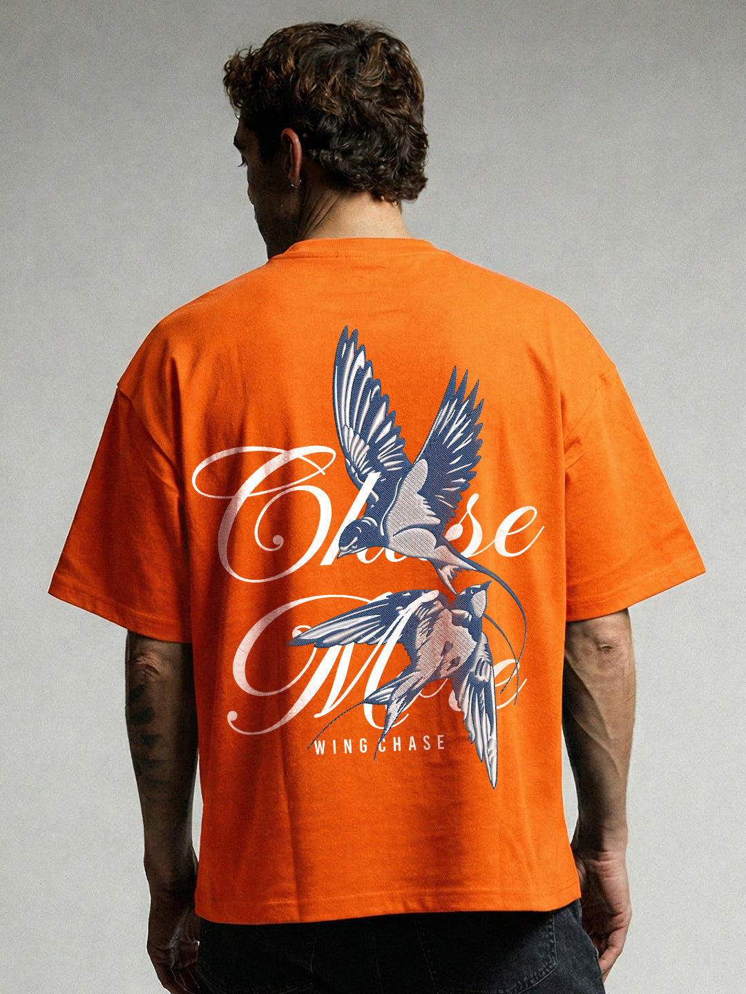 CHASE MORE  Embroidered Printed Men Oversized T-shirt