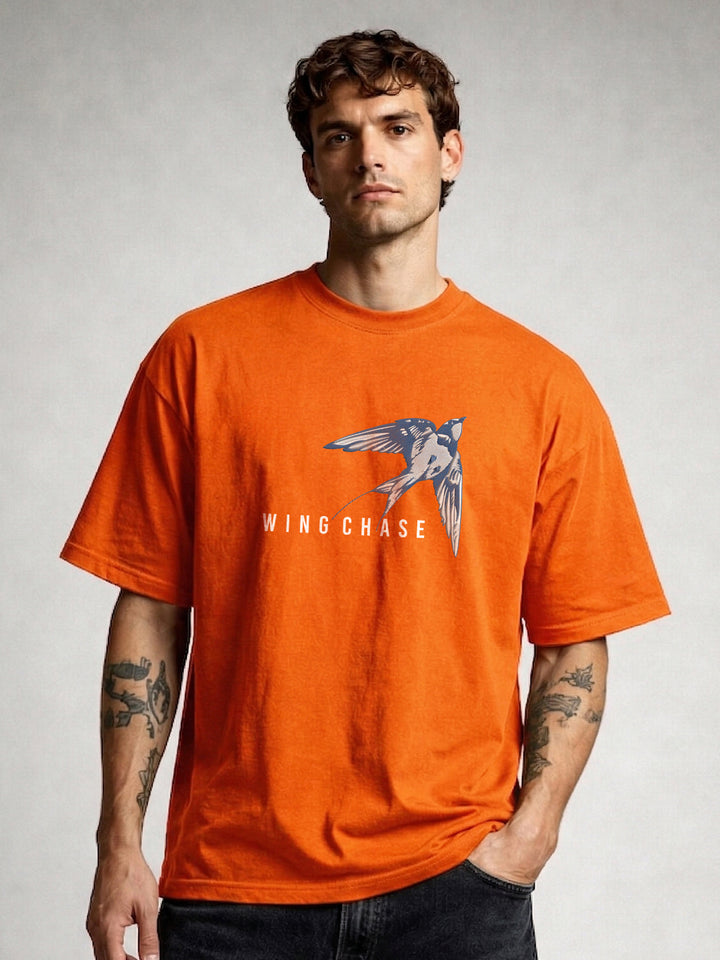 CHASE MORE  Embroidered Printed Men Oversized T-shirt