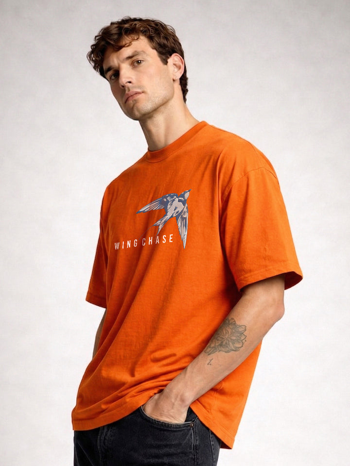 CHASE MORE  Embroidered Printed Men Oversized T-shirt