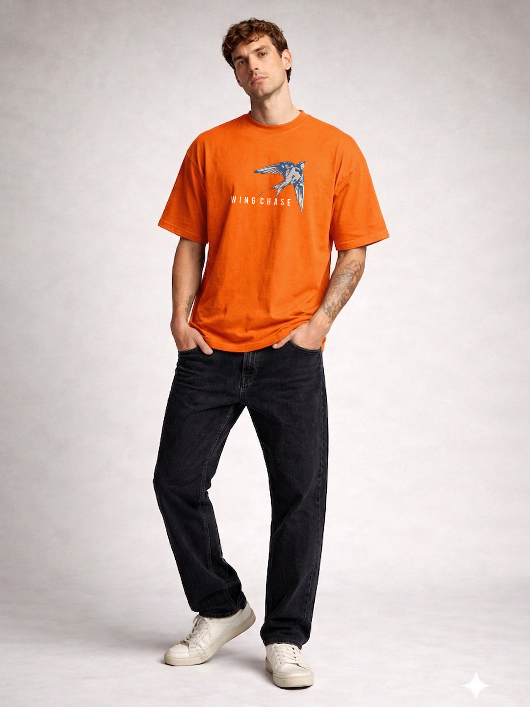 CHASE MORE  Embroidered Printed Men Oversized T-shirt